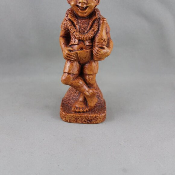 Vintage Tiki Bottle Opener - Coco Joe with a Rum Bottle - Hapa Wood - Picture 4 of 10